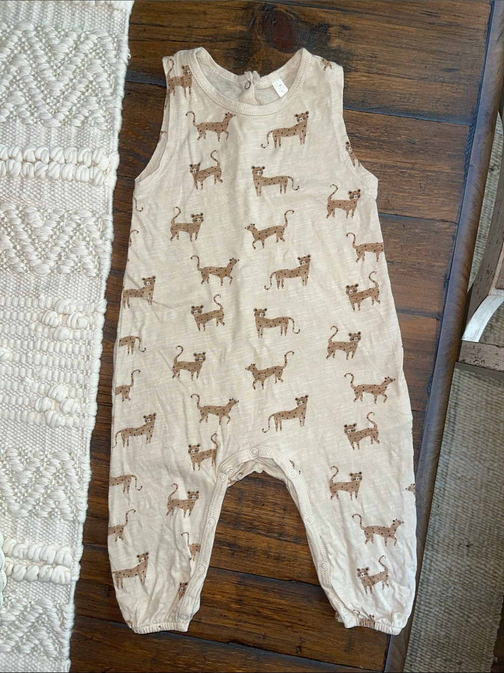 Rylee + Cru Beige Leopard-Print Sleeveless Romper